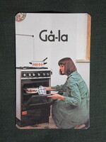 Kártyanaptár,VIDIA vas műszaki iparcikk üzletek,Baja,Szeged,Gá-la tűzhely,női modell,1982,  (1)