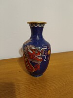 Sárkányos kínai rekeszzománc (cloisonné) váza