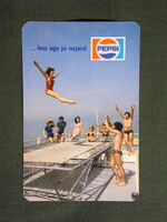 Kártyanaptár,PEPSI üdítőital,Pécs sörgyár,sörfőzde,1982,  (1)