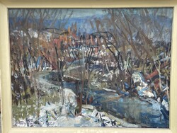 Uhrig Zsigmond - Vízparton..(60x80cm+kerete)