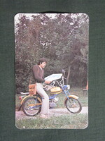 Kártyanaptár,VIDIA vas műszaki iparcikk üzletek,Baja,Szeged,RIGA motorkerékpár,1982,  (1)