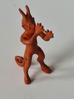 Antik bécsi bronz miniatűr piros ördög szobrocska gyűjtői darab Vienna 1800/1900