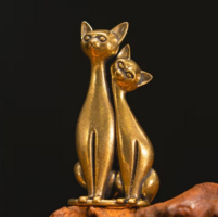 Öntött réz macska pár figura