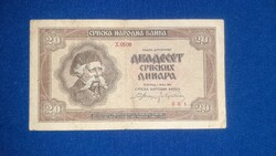 20 Dinar Szerbia 1941