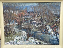 Uhrig Zsigmond - Vízparton..(60x80cm+kerete)