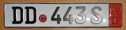 Német rendszám rendszámtábla DD 443 S Németország 1.