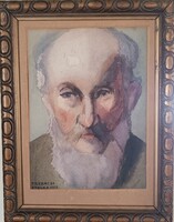 Akvarell Rabbi portré
