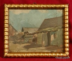 Sándor Turmayer (1879 - 1953): sunny courtyard