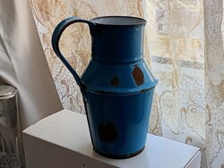 Kék zománcozott vizeskanna 7dl vintage kicsi kanna