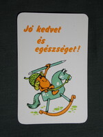 Kártyanaptár,Megyei Köjál,egészségmegelőzés,moss kezet,grafikai,reklám figura Makk Marci,1983,  (1)