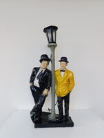 Retro lámpa bútor Stan és Pan festett plasztik szobor film figura állólámpa 841 6557