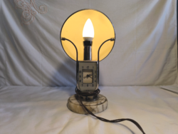 Mofém asztali lámpa óra