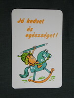 Kártyanaptár,Piért papír írószer üzletek,egészségmegelőzés,grafikai,reklám,Makk Marci,1983,  (1)