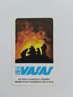 ÓZDI VASAS 1978. évi kártyanaptár - AZ ÓZDI KOHÁSZATI ÜZEMEK HETILAPJA