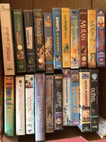 VHS csomag! 21 darab eredeti, gyári videokazetta: mesefimek, filmek, életmód, sport stb.
