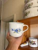 Retro jelzett Cseh 0.5 literes  virágos  Nefelejcses csupor findzsa bögre