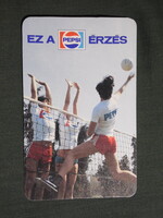 Kártyanaptár,PEPSI üdítőital,Pécs sörgyár,sörfőzde,röplabda,1983,  (1)