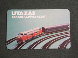 Kártyanaptár,Takarékszövetkezet,kisvasút modell,mozdony,1983,  (1)