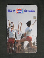 Kártyanaptár,PEPSI üdítőital,Pécs sörgyár,sörfőzde,röplabda,1983,  (1)