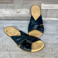 Rieker fekete bőr papucs 37