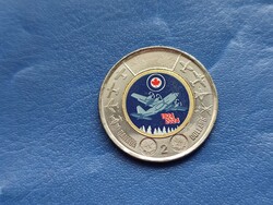 CANADA 2 DOLLARS / KANADA 2 DOLLÁR 2024 KIRÁLYI LÉGIERŐ REPÜLŐGÉP! BIMETÁL SZÍNEZETT III.KÁROLY! UNC