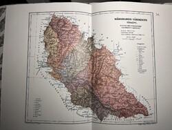 Máramaros vármegye térképe 34. Kogutowicz 1905 Történelmi Magyarország Reprint (Erdély, Kárpátalja)