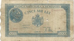 5000 lei lej 1945 03. 20. Románia 1.