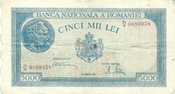 5000 lei lej 1945 03. 20. Románia 4.