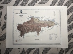 Varasd vármegye térképe VI. Kogutowicz 1905 Történelmi Magyarország Reprint (Horvátország)