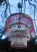 Art Deco Art Noveau különleges ritka Csillár (Hollywood Regancy. ) üveg pàlcàs réz làmpa