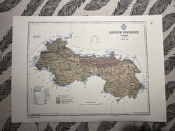 Szerém vármegye térképe V. Kogutowicz 1905 Történelmi Magyarország Reprint (Horvátország)