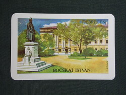 Kártyanaptár,MN,Debrecen,Bocskai István szobor emlékmű,grafikai,1983,  (1)