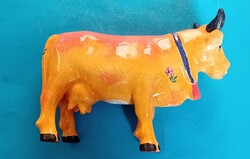 Herendi KERÁMIA piros-sárga tehén , hibás , Nagyon ritka