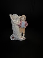 Klasszikus német porcelán mini figura–váza - spill vase