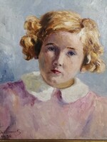 CSÁVOSI SÁNDOR /1885-1954/ VAJDASÁGI MAGYAR FESTŐMŰVÉSZ - KISLÁNY PORTRÉ