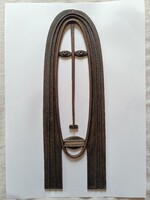 Percz János jelzett bronz falidísz