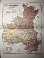 Bereg és Ugocsa vármegye térképe 9. Kogutowicz 1905 Történelmi Magyarország Reprint (Kárpátalja)