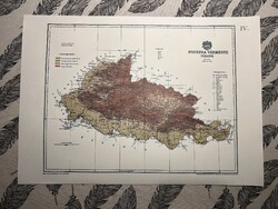 Pozsega vármegye térképe IV. Kogutowicz 1905 Történelmi Magyarország Reprint (Horvátország)