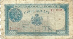 5000 lei lej 1945 12. 20. Románia 1.