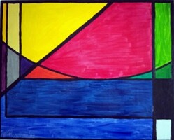 Kortárs festmény :Aranymetszes - 2021 - 50 cm x 60 cm  - akril, falemez