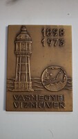 Vas megyei Víz- és Csatornamű Zrt. fennállásának 75. évfordulójára készült bronz emlék plakett  6x8c