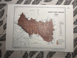 Modrus-Fiume vármegye térképe III. Kogutowicz 1905 Történelmi Magyarország Reprint (Horvátország)