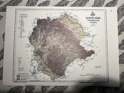 Belovár-Kőrös vármegye térképe I. Kogutowicz 1905 Történelmi Magyarország Reprint (Horvátország)