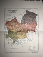 Ung vármegye térképe 57. Kogutowicz 1905 Történelmi Magyarország Reprint (Kárpátalja)