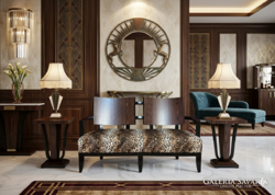 Art deco stílusú két személyes kanapé