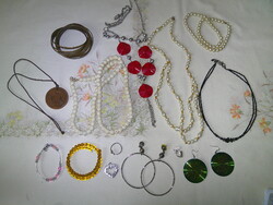 Bizsu nyaklánc, karkötő, fülbevaló... csomag ( 14 db. )