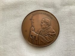 Fritz Mihály : Életünk Krisztus bronz plakett .