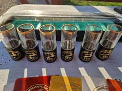 6 db üveg pálinkás pohár eredeti dobozában - Szarvasi Műanyagfeldolgozó és Játékkészítő ISZ
