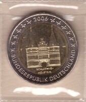 Németország 2 euró, 2006 - A Lübeck-i Erődkapu, Schleswig-Holstein, F - Emlékérme