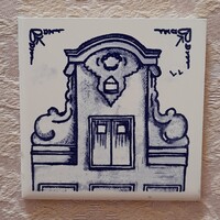 KLM holland légitársaság business class porcelán alátét, poháralátét, kék delft csempe